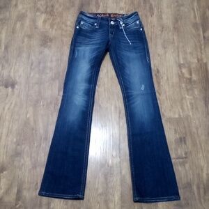 Rock Revival NWOT Women's 26 Bootcut Johanna Faux Leather Flap Pockets